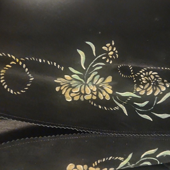 Patricia Wolf Black Leather Painted Vest - Picture 5 of 11